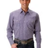 Roper Mini Check Snap Shirt -Marys Tack and Feed Store 0300102787009 roper mini check snap shirt purple 38858.1538516238