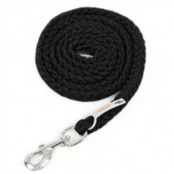 Schockemohle Catch Braided Nylon Lead Rope -Marys Tack and Feed Store 1320 00007 schockemohle catch lead solid black 41634.1646869956