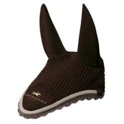 Schockemohle Dynamite Fly Bonnet -Marys Tack and Feed Store 1740 00034 dynamiteflyveil logo darkbrowntaupe 97611 15756.1527290285