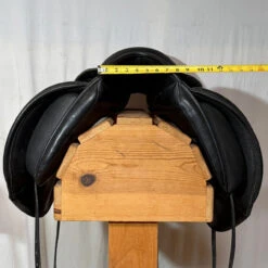 Used Custom Saddlery Revolution Dressage Saddle 17.5/MW -Marys Tack and Feed Store 475 Front Measurement Copy 39477.1740779248