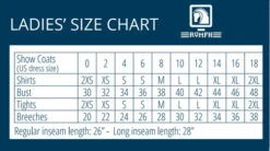 Romfh Evelyn Breeches Full Grip -Marys Tack and Feed Store Romfh Ladies Size Chart 02787.1682034929