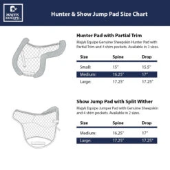 Majyk Equipe Fleece Shim Hunter Pad -Marys Tack and Feed Store Size Chart Master Jumper Pads 37025.1743003155