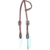 Martin Saddlery Antique Dots & Turquoise Ties One Ear Headstall 2 Martin Saddlery Antique Dots & Turquoise Ties One Ear Headstall -Marys Tack and Feed Store antique dots 1ear headstall chocolate hf19atd martin saddlery 07505.1560987045