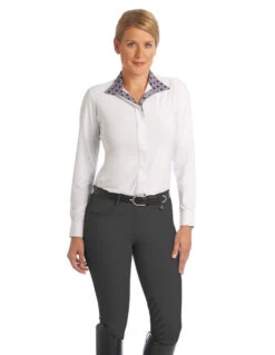 Ovation Aqua-X Knee Patch Breeches -Marys Tack and Feed Store aqua x silicone KP black front 469889 ovation 54888.1626551366