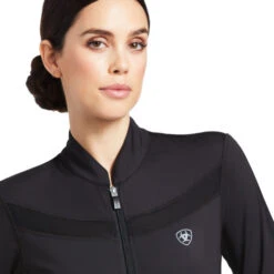 Ariat Ascent Full Zip Sweatshirt -Marys Tack and Feed Store ascent zip sweatshirt black front detail 10039435 ariat 73804.1645568921