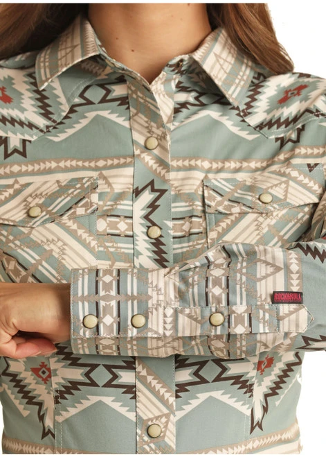 Rock & Roll Aztec Print Snap Shirt 3 Rock & Roll Aztec Print Snap Shirt