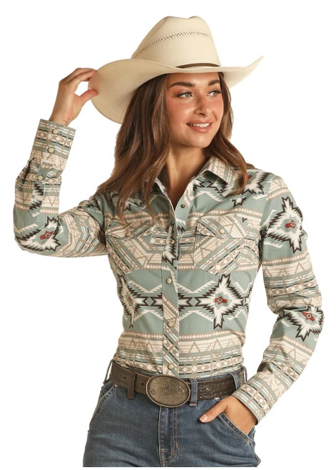 Rock & Roll Aztec Print Snap Shirt 4 Rock & Roll Aztec Print Snap Shirt - Image 2