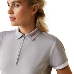 Ariat Bandera Zip Polo -Marys Tack and Feed Store bandera zip polo ss silver front zip 10043378 ariat 47778.1677205544