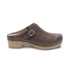 Dansko Berry Mule With Strap Mushroom Nubuck -Marys Tack and Feed Store berry clog mule strap mushroom side dansko 76337.1676001022