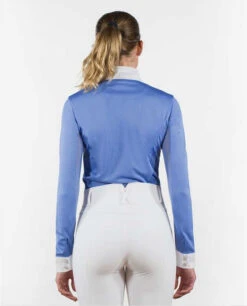Horze Blaire Long Sleeve Show Shirt -Marys Tack and Feed Store blair ls show shirt periwinkle back horze 65805.1554325262