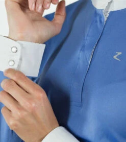 Horze Blaire Long Sleeve Show Shirt -Marys Tack and Feed Store blair ls show shirt periwinkle cuff horze 21049.1554325228