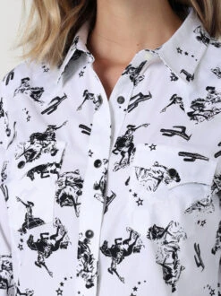 Wrangler Retro Bronc Snap Shirt 8 Wrangler Retro Bronc Snap Shirt -Marys Tack and Feed Store bronc snap shirt ls white detail 112330046 wrangler 00727.1682109520