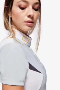 RG Button Competition Polo Short Sleeve -Marys Tack and Feed Store button competition polo ss lt.grey detail POW003 JS001 8100 cavalleria toscana 56896.1670277087