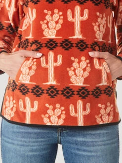 Wrangler Cactus 1/4 Zip Fleece Pullover -Marys Tack and Feed Store cactus fleece pullover pocket 112335656 wrangler 51319.1689443430