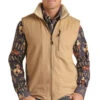 Powder River Berber Lined Canvas Vest -Marys Tack and Feed Store canvas sherpa vest tan PRM098RZYS PRO 71292.1668475595