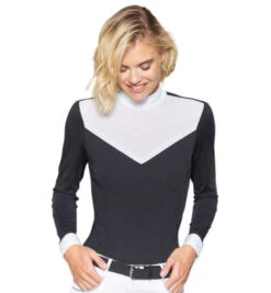 Harcour Casall Competition Shirt -Marys Tack and Feed Store casall competition LS black white harcour 86947.1656017283