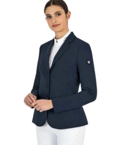 Equiline Celisa C Show Coat -Marys Tack and Feed Store celisa competition jacket blue front M08713 002 equiline 74635.1675299079