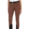 Equiline Cire High Waist Knee Grip Breeches -Marys Tack and Feed Store cire hw knee grip chocolate front crop N08951 equiline 55616.1635625007