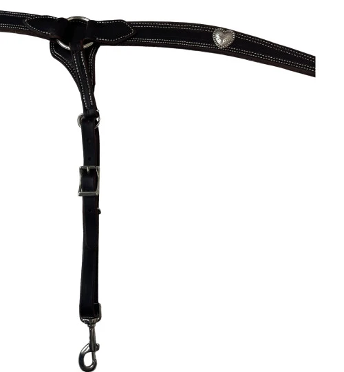 Buckaroo Leather Heart Concho Breast Collar 3 Buckaroo Leather Heart Concho Breast Collar