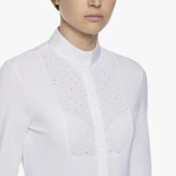 Cavalleria Toscana Crochet Bib Long Sleeve Shirt 11 Cavalleria Toscana Crochet Bib Long Sleeve Shirt -Marys Tack and Feed Store crochet bib LS shirt white bib CAD131 JE140 0001 CT 84172.1649191650