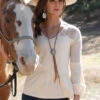 Cruel Denim Crochet Detail Top -Marys Tack and Feed Store crochet detail top cream CTK7362001 cinch 97750.1630715149