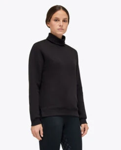 Cavalleria Toscana Embossed Turtleneck Pullover -Marys Tack and Feed Store ct emboss turtleneck pullover black side FED106 CO100 9999 cavalleria toscana 59919.1664055435