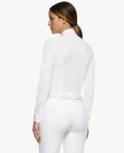 Cavalleria Toscana Fan Bib Swiss Dot Show Shirt -Marys Tack and Feed Store ct fan bib swiss dot ls white back CAD217 PA061 0001 cavalleria toscana 00703.1668275376