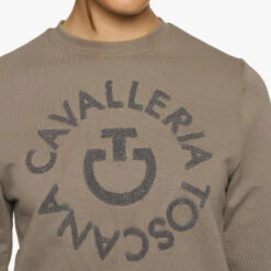 Cavalleria Toscana Orbit Logo Sweatshirt 14 Cavalleria Toscana Orbit Logo Sweatshirt -Marys Tack and Feed Store ct orbit crew taupgrey front details FED103 CO079 8C00 cavalleria toscana 32690.1657140085