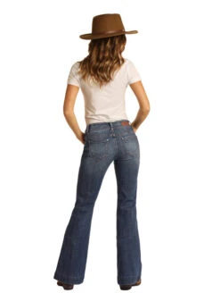 Rock & Roll Cowgirl Denim Trouser Jean -Marys Tack and Feed Store denim trouser jean back W8M8229 rrcg 89021.1616355310