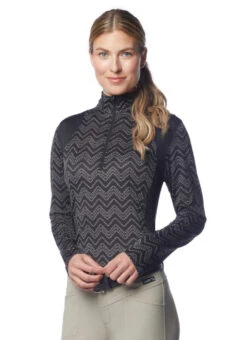 Kerrits Easy Stride Ice Fil Shirt Long Sleeve -Marys Tack and Feed Store easy stride ice fil print ls black front rider 40679 kerrits 38144.1663717378