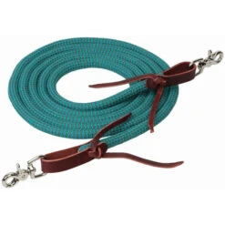 Weaver Leather Weaver EcoLuxe Round Trail Rein -Marys Tack and Feed Store ecoluxe round trail rein turquoise charcoal 353260 weaver 20301.1673480383