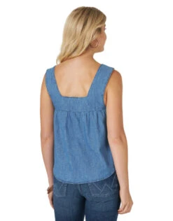 Wrangler Embroidered Tank -Marys Tack and Feed Store embroider denim tank back LW1034B wrangler 04703.1615753247