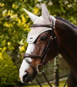 LeMieux Essence Acoustic Ear Bonnet S25 -Marys Tack and Feed Store essence ear bonnet stone lifestyle IT05923 lemieux 06789.1741806531