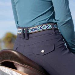 Equinavia Estelle Hand-Beaded Belt 15 Equinavia Estelle Hand-Beaded Belt -Marys Tack and Feed Store estelle hand beaded belt brown navy saddle E31001 DBR VDB equinavia 02231.1745946209