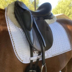 Halter Ego European Cotton Dressage Pad -Marys Tack and Feed Store euro cotton dressage pad white rust rope lifestyle halter ego 30541.1740703793