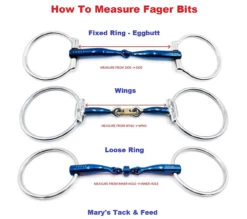 Fager Maria Titanium Hunter Dee Ring -Marys Tack and Feed Store fager bit measure guide mtf 63023.1721945806