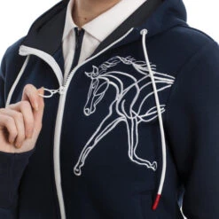 Horseware Ireland Horseware Flamboro Hoody -Marys Tack and Feed Store flamboro hoody navy detail CJNHPH B000 horseware 00335.1673543023