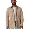 Men's Wrangler Flannel Lined Work Shirt 1 Men's Wrangler Flannel Lined Work Shirt -Marys Tack and Feed Store flannel lined workshirt brn.khak front 112330931 wrangler 75920.1689642251