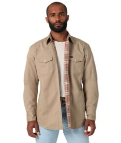 Men's Wrangler Flannel Lined Work Shirt