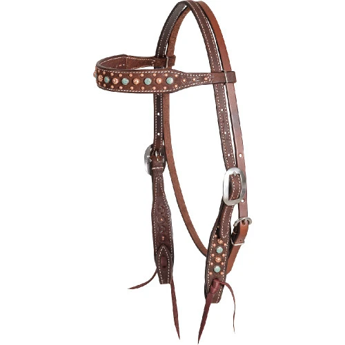 Martin Saddlery Floral Dots Brow Headstall 4 Martin Saddlery Floral Dots Brow Headstall - Image 2