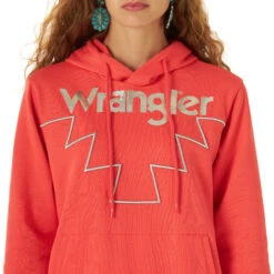 Wrangler Geo Hoodie -Marys Tack and Feed Store geo hoodie dark pink detail 112317323 wrangler 80613.1656709559