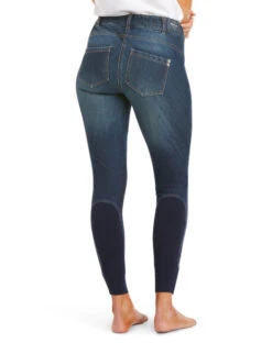 Ariat Halo Denim Knee Patch Breeches -Marys Tack and Feed Store halo denim KP marine back 10035311 ariat 95497.1620511804