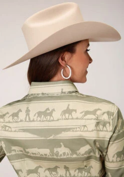Roper Cowboy Horizontal Print Shirt
