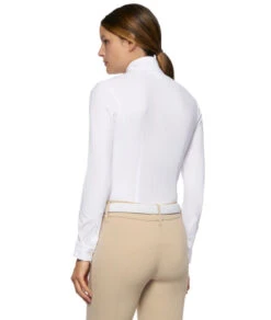 Cavalleria Toscana Hunter Competition Shirt Long Sleeve -Marys Tack and Feed Store hunter competition LS white back CAD191 JE002 0001 cavalleria 48163.1688583338