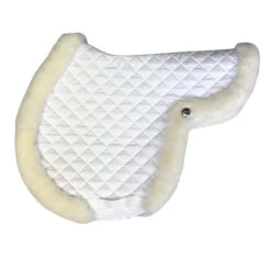 Ogilvy Sheepskin Hunter Show Pad -Marys Tack and Feed Store hunter pad quilted fleece trim white side2 ogilvy 98439.1712845180