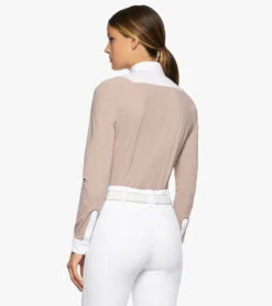 Cavalleria Toscana Bib Insert Competition Shirt Long Sleeve -Marys Tack and Feed Store jersey bib compet ls blush white back CAD212 JE022 1A00 cavalleria toscana 46352.1659805729