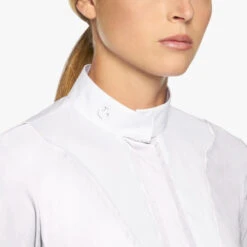 Cavalleria Toscana Bib Insert Competition Shirt Long Sleeve -Marys Tack and Feed Store jersey bib compet ls white detail CAD212 JE022 CT 57897.1659813697
