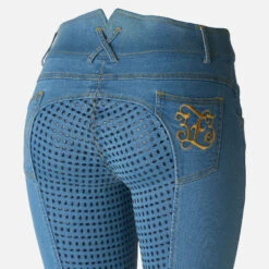 Horze Jessi-Lyn Denim Full Seat Breeches -Marys Tack and Feed Store jessi lyn denim FS ltblue seat detail cp3664 horze 72692.1657850282