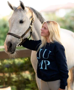 TKEQ JUMP Sweatshirt -Marys Tack and Feed Store jump sweatshirt classic navy horse TKEQ 25452.1688590553