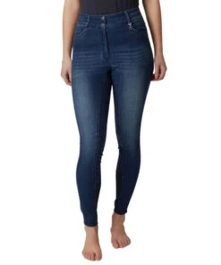 Horze Kaia Crystal Denim Full Seat Breeches -Marys Tack and Feed Store kaia denim FS crystals blue front 36684 DNB horze 91021.1652824145